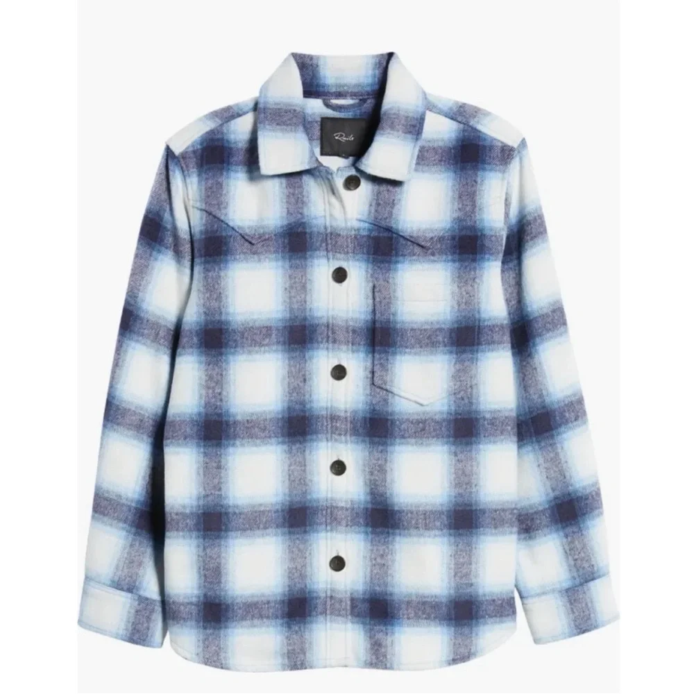 Rails Tripp Plaid Flannel Shirt Jacket Azure Shaphire Blue, size XXL - Picture 11 of 14